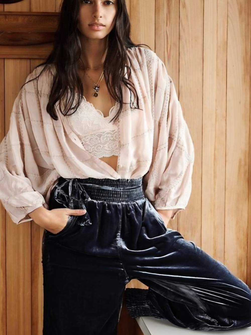 Anthropologie Gloria Crushed Velour Joggers